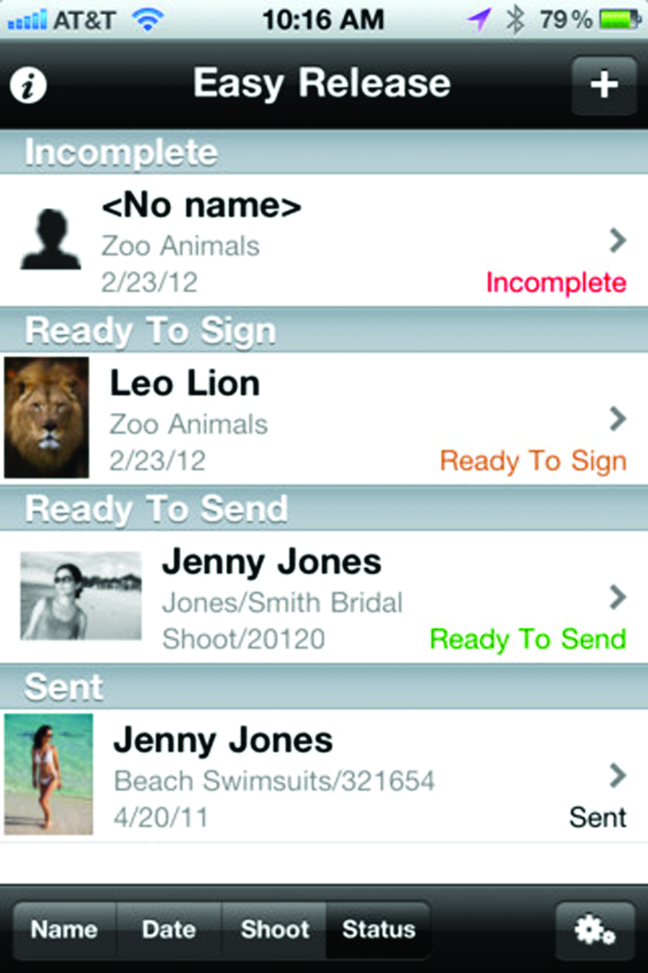 capture d'écran de l'application Easy Release